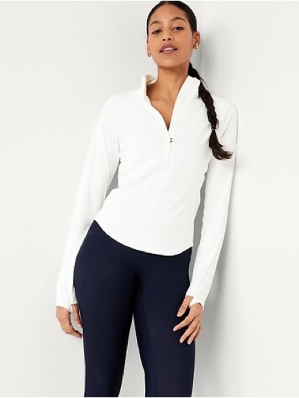 NWT! Old Navy Magnolia White Powersoft Half Zip - Medium Tall 👟